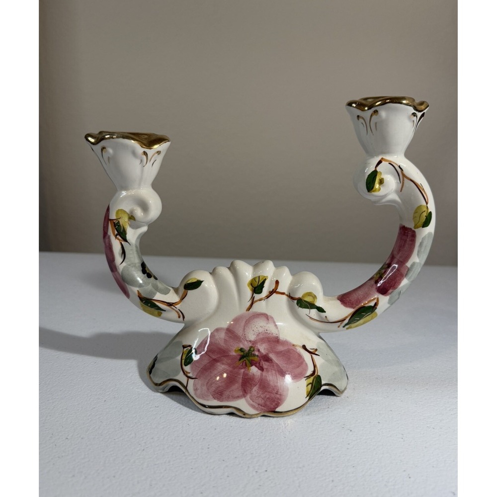 Pereiras Valado Portugal Handpainted White Gold Candle Holder Unique Gift